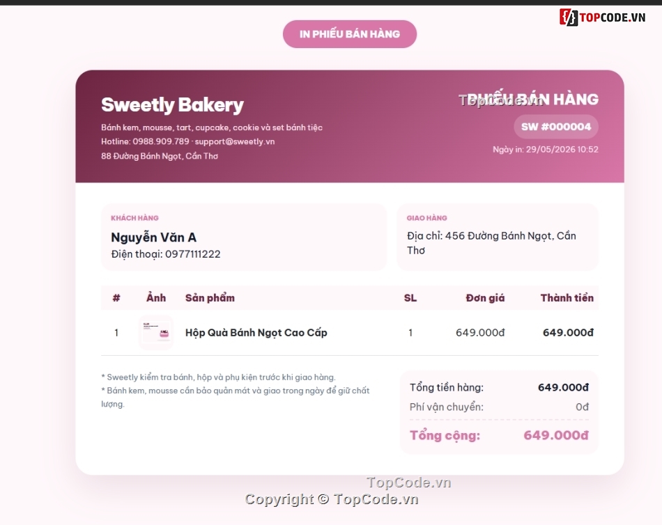 Sweet,bán bánh ngọt,bán bánh